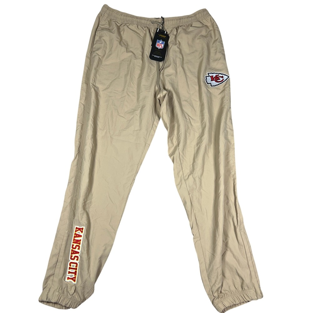 Pro Standard Kansas City Chiefs Womens Track Pants Tan Logo Joggers M NWT‎